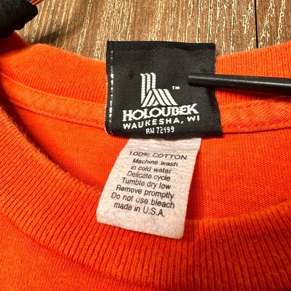 Vintage Harley Davidson Orlando Historic Factory Orange Graphic Pocket T Shirt L - Picture 8 of 8